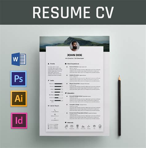 Free Minimalist Resume Templates Word InDesign More CV Designs