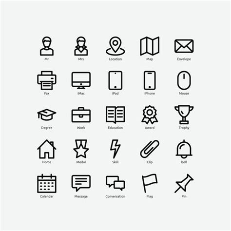 Resume Icons In Vector And Png Etsy Resume Icons Icon Design