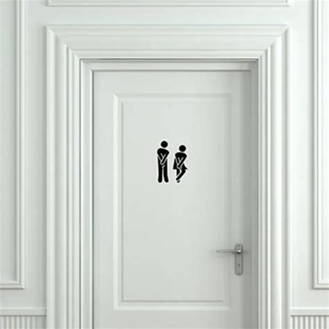 Toilet Door Sign Sticker Creative Door Sticker Door Decal Bathroom