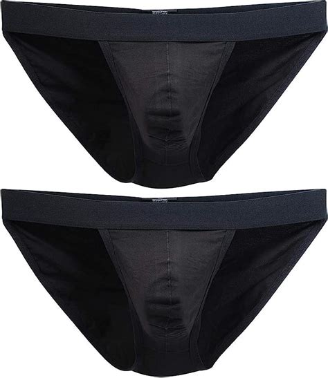 Nightaste Mens Cotton Low Rise Briefs Soft Breathable Bikini Bulge Pouch Underwear M 2 Blacks