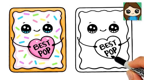 How To Draw A Pop Tart Easy Cute Fathers Day Pun Food Art Youtube