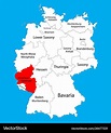Rhineland palatinate state map germany province Vector Image