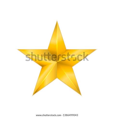 Metallic Gold Star Isolated On White Stock Vector Royalty Free