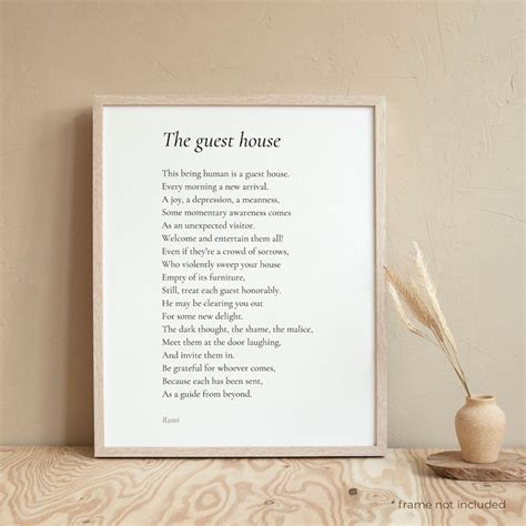 The Guest House By Rumi Poem Print Poetry Print T Etsy