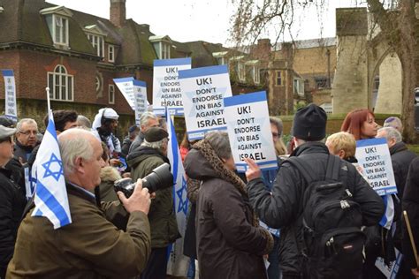 Westminster Protest Held Against Un Anti Israel Resolution Jewish News