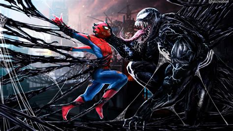 2048x1152 Spiderman Vs Venom Digital Art Wallpaper2048x1152 Resolution