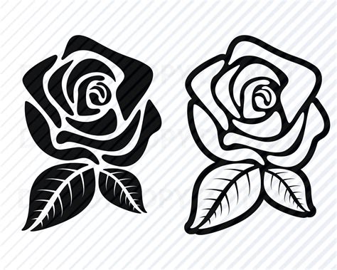 Black Rose Flowers Svg Files For Cricut Flower Vector Images Etsy Uk