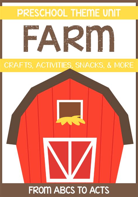 Farm Preschool Theme From Abcs To Acts