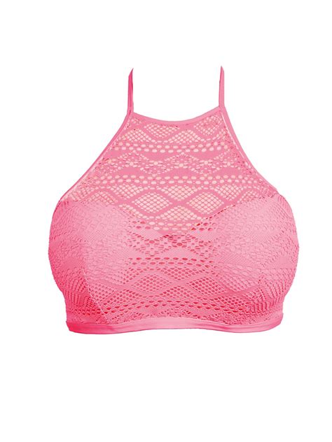 Freya Sundance Bikini Top High Neck Halterneck 3973 Uw Padded Cobalt Flamingo Ebay