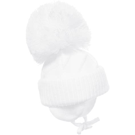 Sätila Of Sweden White Knitted Large Pom Pom Hat Childrensalon