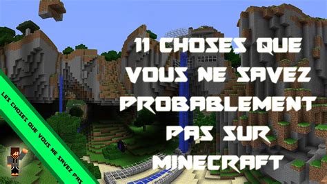 11 Choses Que Vous Ne Savez Probablement Pas Sur Minecraft YouTube
