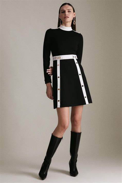 At Once Both Preppy And Polished This Neat Color Block Dress Shows Off