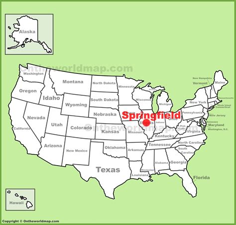 Springfield Illinois Location On The Us Map