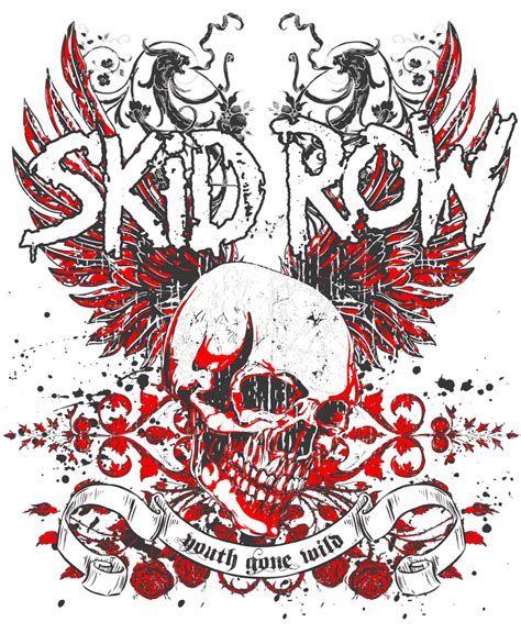 Skid Row Winged Skull Men's Ringer T-Shirt | Skid row, Skid row band, The row