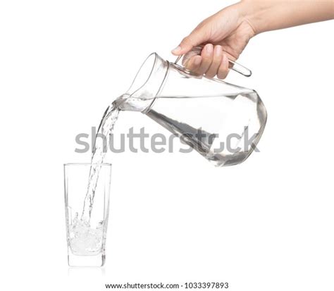 Hand Pouring Water Glass Jug Glass Stock Photo Edit Now 1033397893