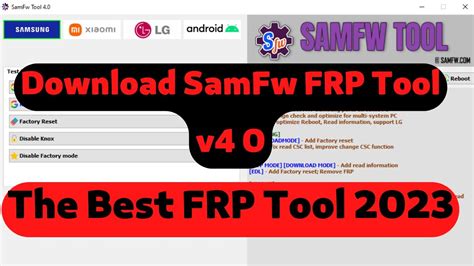 SamFw Tool 4 2 Remove Samsung FRP One Click YouTube