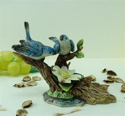 Great deals on home updates! blue ceramic flower bird trees figurines home decor ...