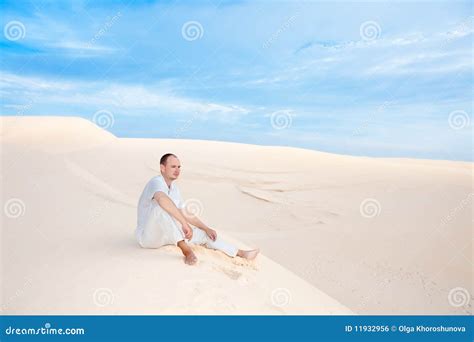 Man In Desert Stock Photo Image Of Blue Attractive 11932956