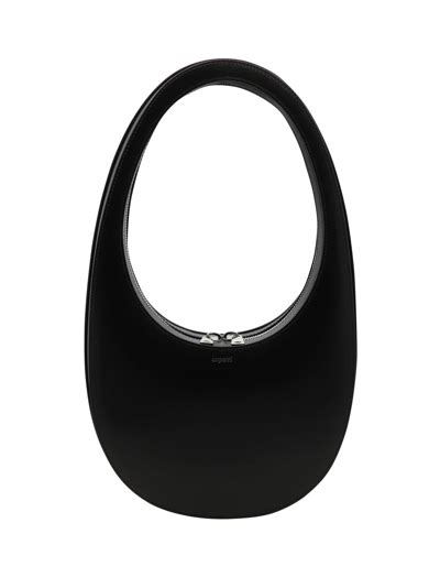 Coperni Swipe Oval Tote Bag In Black Modesens