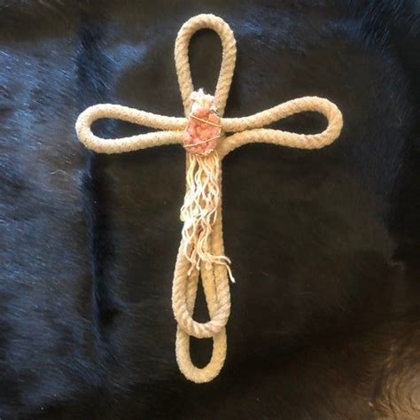 Unbridled Faith Real Lariat Rope Cross Wall Hanging With Pink Etsy