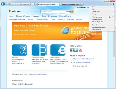 Internet Explorer 9 Vista Screenshot And Download At