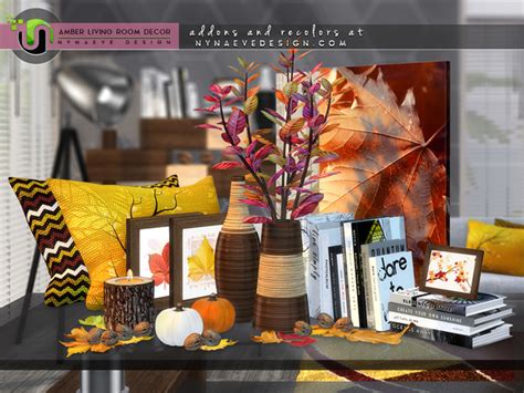 Amber Living Room Decor By Nynaevedesign At Tsr Sims 4 Updates