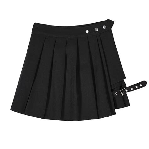 New Harajuku Women Fashion Summer Skirt Plaid Mini Pleated Skirt Punk Gothic High Waist Female