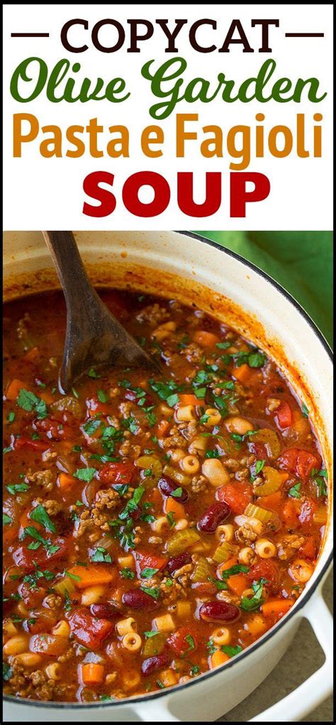 1 pound spicy italian sausage, casing removed. Pasta e Fagioli Soup (Olive Garden Copycat | Recipe ...