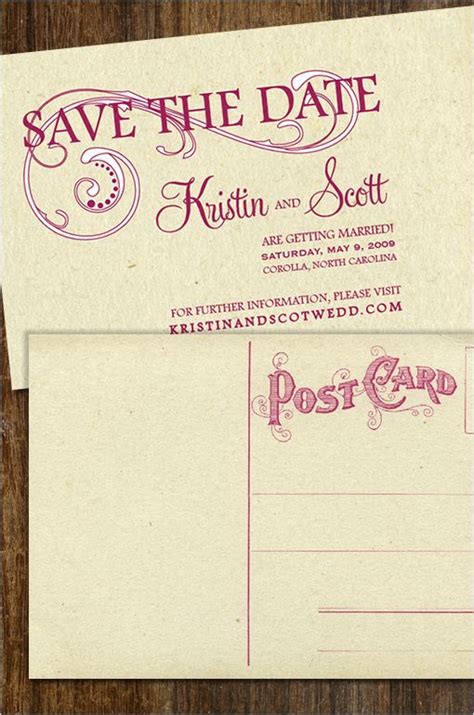 fancy  printable save  date postcards diy