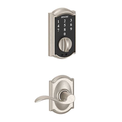 Schlage Touch Camelot Satin Nickel Electronic Deadbolt Lighted Keypad