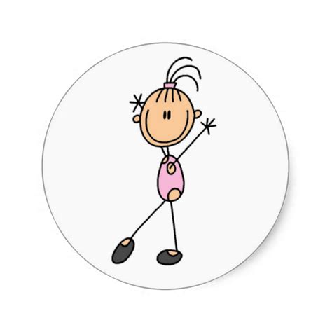 Stick Figure Girl Gymnast In Pink Stickers