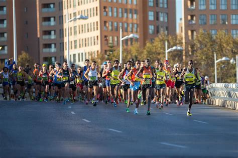 Marathon Runners Ultra Wide Angle Editorial Stock Image Image Of