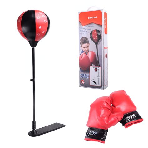 Height Adjustable Punching Bag Boxing Set With Adjustable Stand Kids