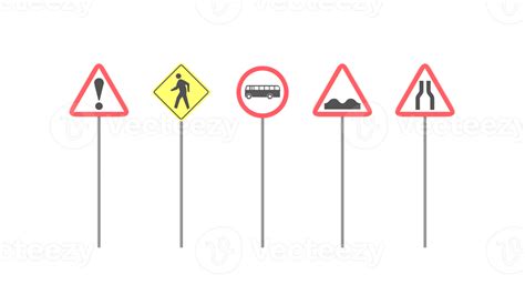 Road Signs Isolated On White Background Road Direction Signs City