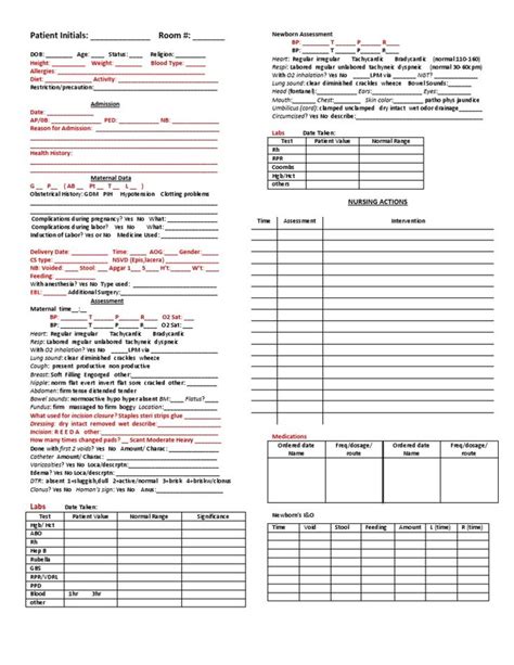 Patient Initials Room Newborn Assessment Pdf Newborn