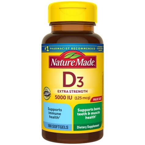 Nature Made® Extra Strength Vitamin D3 Softgels 180 Ct King Soopers