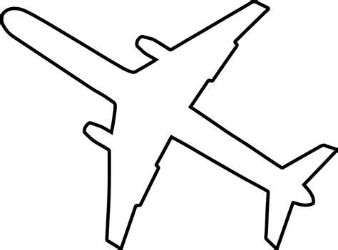 Black Outline Airplane Coloring Page