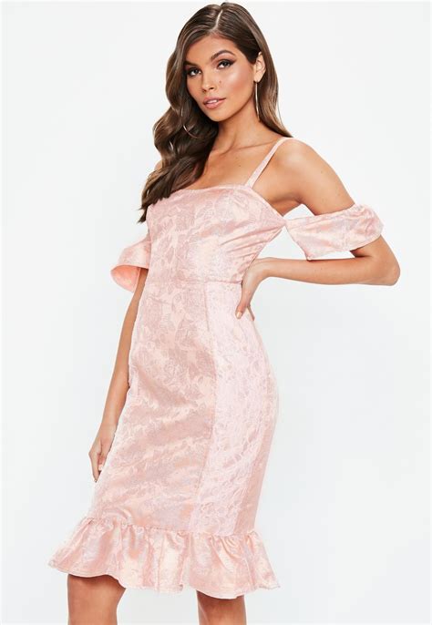Quality plus size peplum dress with free worldwide shipping on aliexpress. Missguided - Pink Frill Peplum Lace Detail Midi Dress ...
