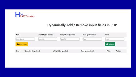 Dynamically Add Remove Input Fields In Php Html Css Tutorials