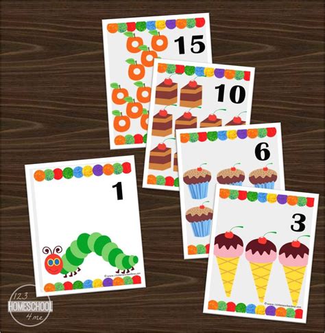 Free Pritnable Number Flashcards With A Hungry Caterpillar Inspired