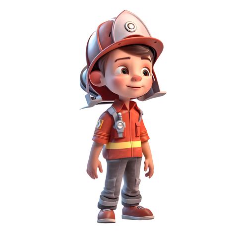 Resilient 3d Firefighter Boy With Fire Extinguisher Great For Home Or