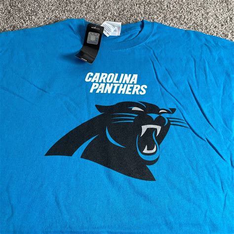 Carolina Panthers Shirt Adult 2xl Nfl Majestic Blue Short Sleeve Mens