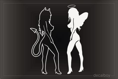 Mud Flap Angel Devil Car Window Decal Pictures