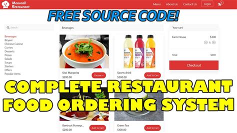 Food Ordering System In Php Mysql With Source Code Codeastro Youtube