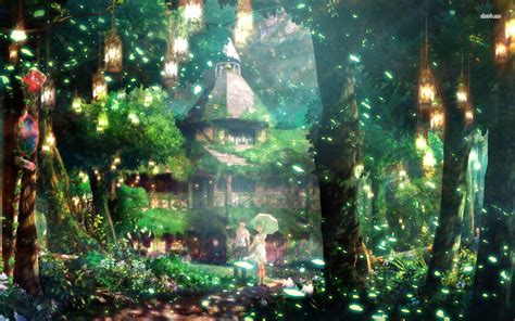Couple In Magical Forest Animated Scenery Art