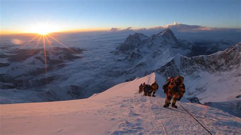 Climbers At Sunrise On The Balcony Of Mt Everest Elia Saikaly Licensing
