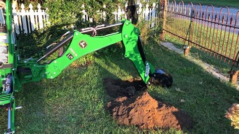 John Deere 1025r First Use Of 260b Backhoe Youtube