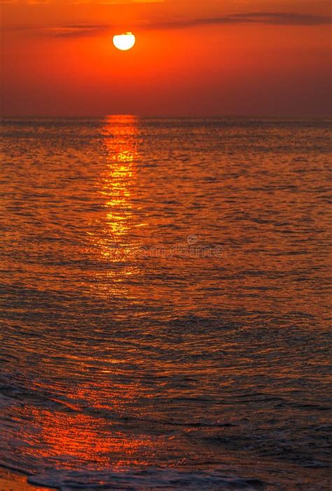 Red Sunset Over Water Stock Image Image Of Color Travel 69578373
