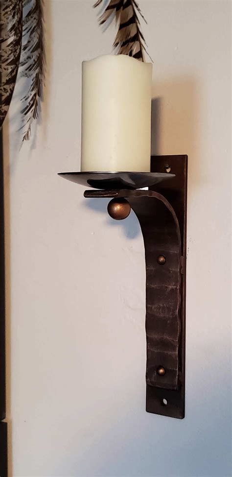 Stunning Wrought Iron Wall Candle Sconce Handcrafted Unique