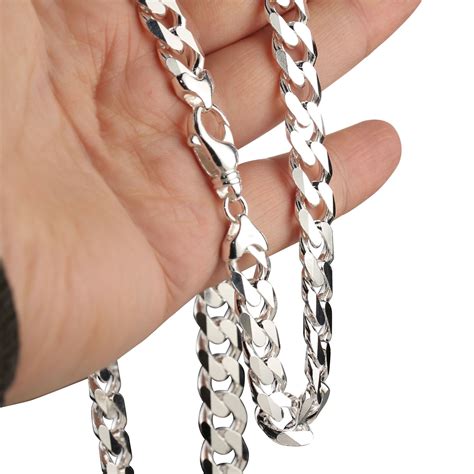 heavy sterling silver curb chain 11 3mm width silver chain for men chain 925 sterling silver